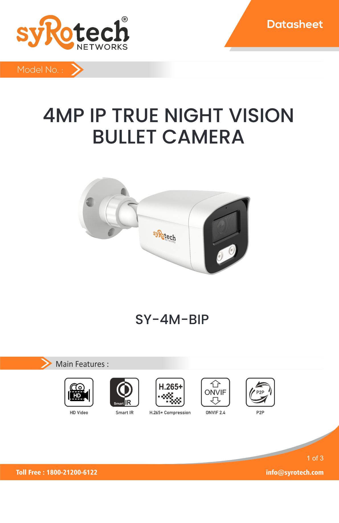 SY 4M BIP IP TRUE NIGHT VISION CAMERA